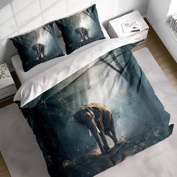 Elephant in Forest Bed Sheets Duvet Cover Bedding Sets