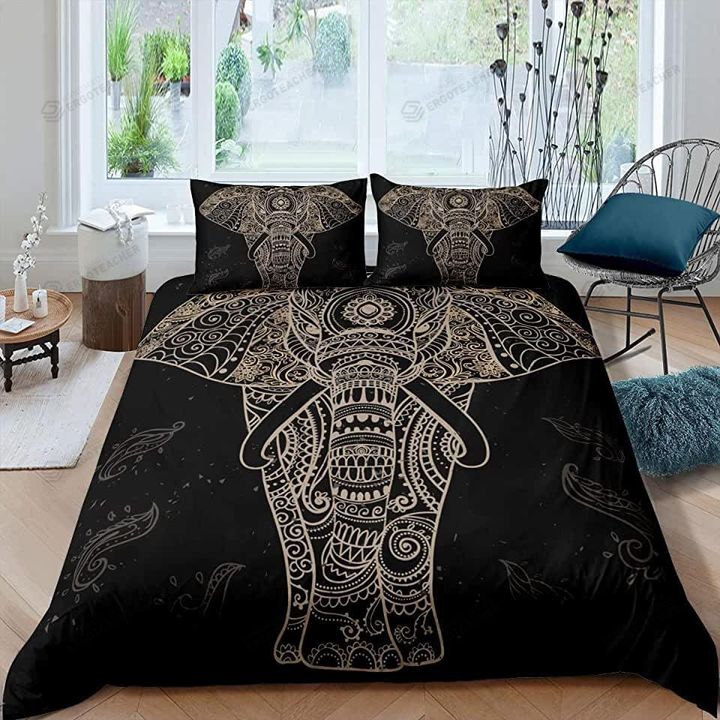 Elephant Black Bed Sheets Duvet Cover Bedding Sets