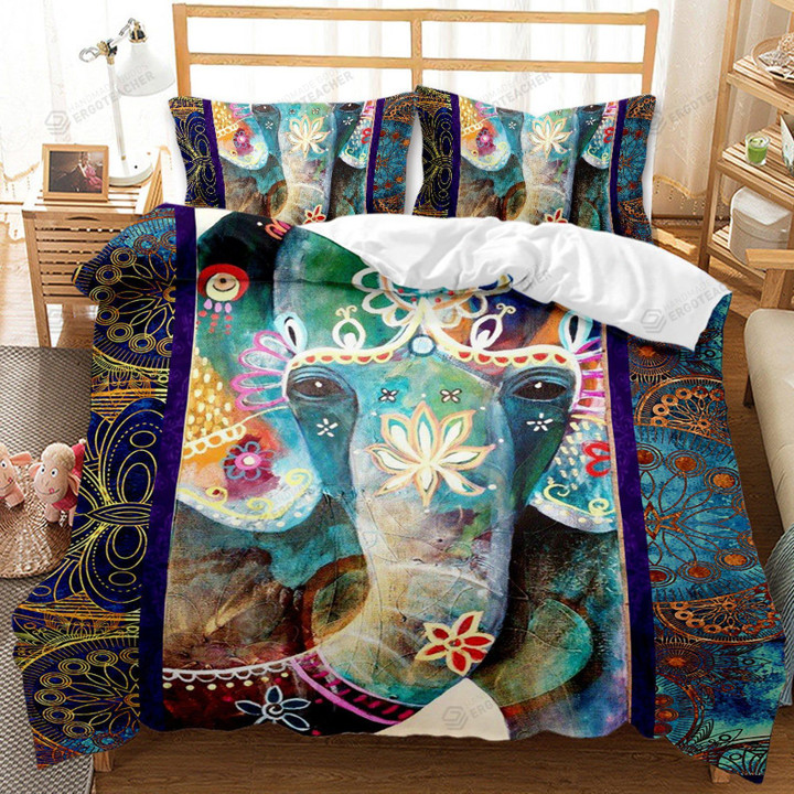 Indian Elephant Pattern Bed Sheets Duvet Cover Bedding Sets