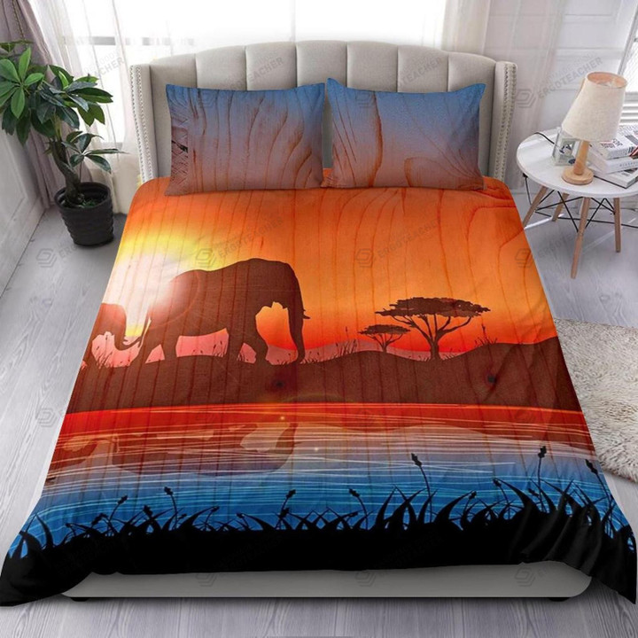 Elephant Sunset Bed Sheets Duvet Cover Bedding Sets