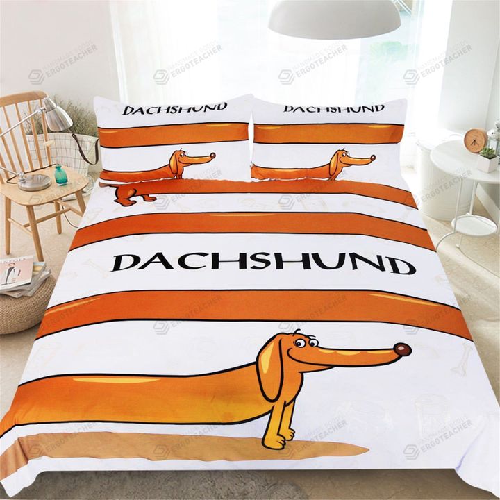 Lovely Dachshund Dog Bed Sheets Duvet Cover Bedding Sets