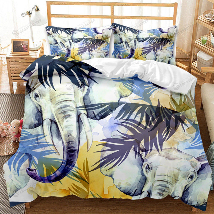 Elephant Painting Pattern Bed Sheets Duvet Cover Bedding Sets