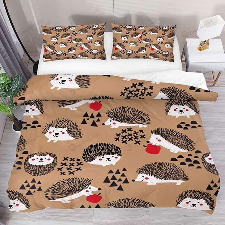 Hedgehog Eat Apples Bed Sheets Duvet Cover Bedding Sets