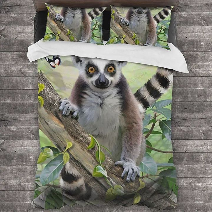 Lemur On Tree Branch Bed Sheets Duvet Cover Bedding Sets