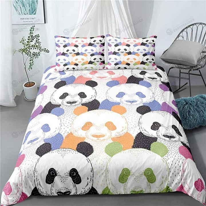 Multicolor Panda Bed Sheets Duvet Cover Bedding Sets