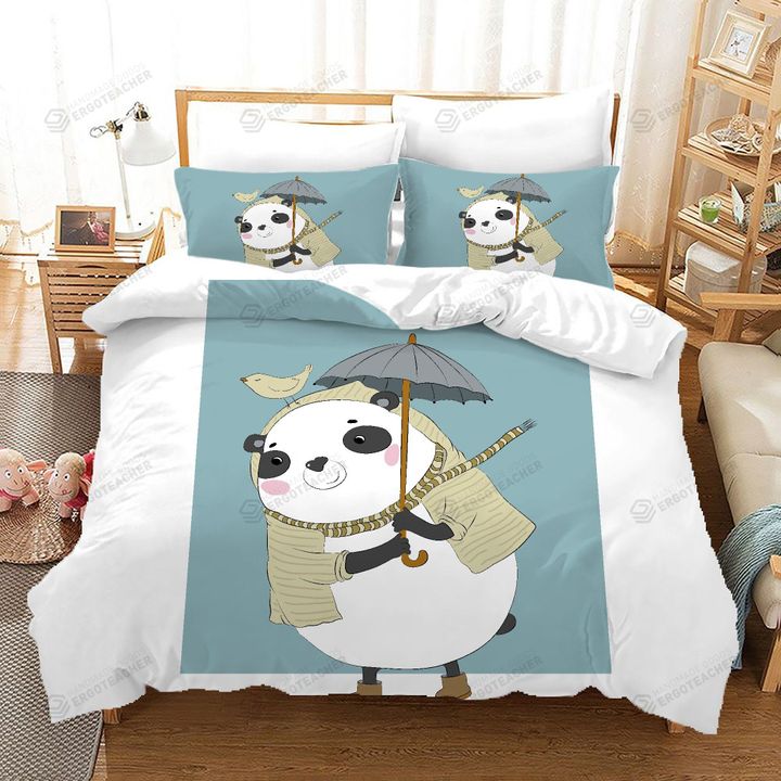 Cartoon Panda Pattern Bed Sheets Duvet Cover Bedding Sets