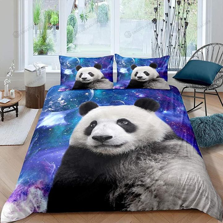 Panda In Galaxy Space Bed Sheets Duvet Cover Bedding Sets