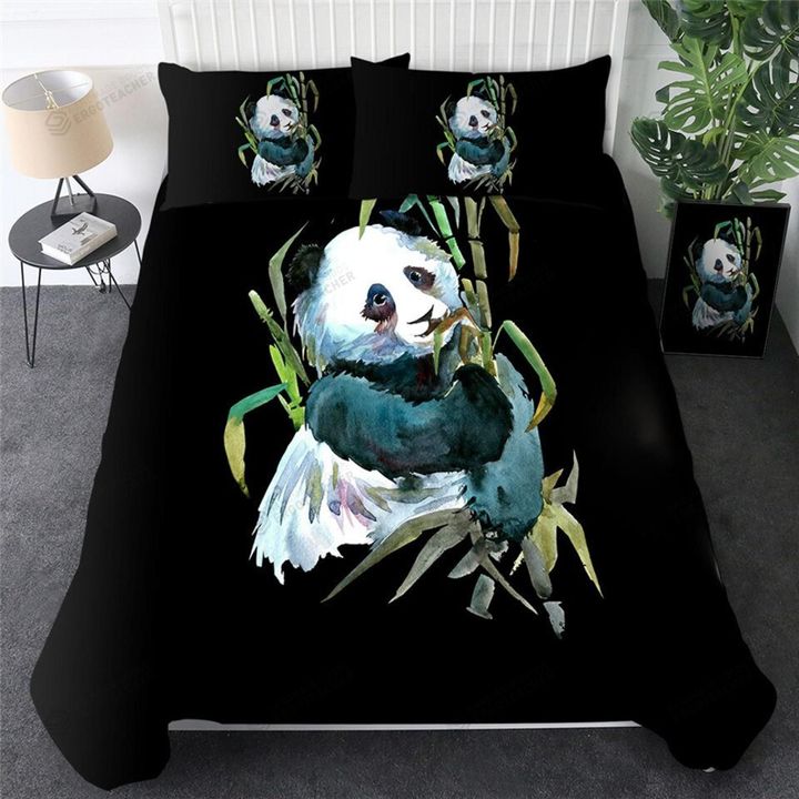 Panda Eating Painting Bed Sheets Duvet Cover Bedding Sets