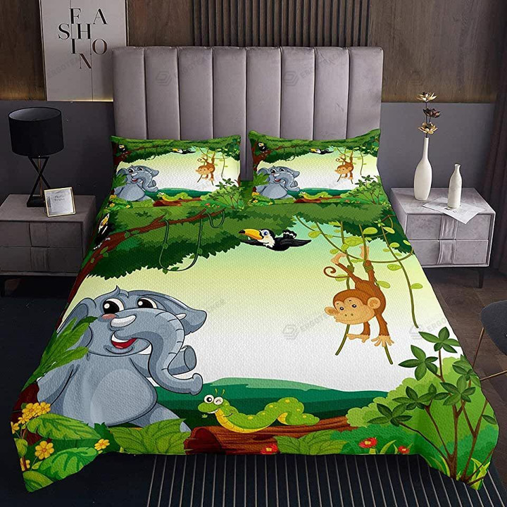 Animals In Forest Bed Sheets Duvet Cover Bedding Sets
