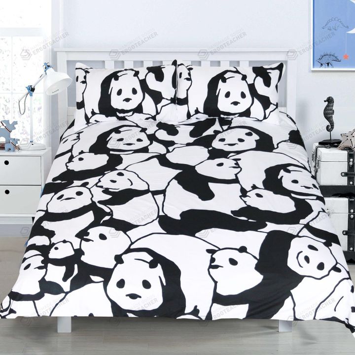 Panda Pattern Full Bed Sheets Duvet Cover Bedding Sets