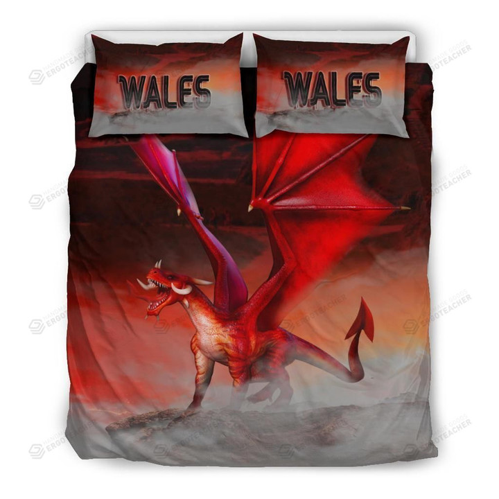 Wales Dragon Lighthouse Bed Sheets Spread Duvet Cover Bedding Set