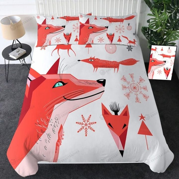 Cartoon Fox Pattern Bed Sheets Duvet Cover Bedding Set
