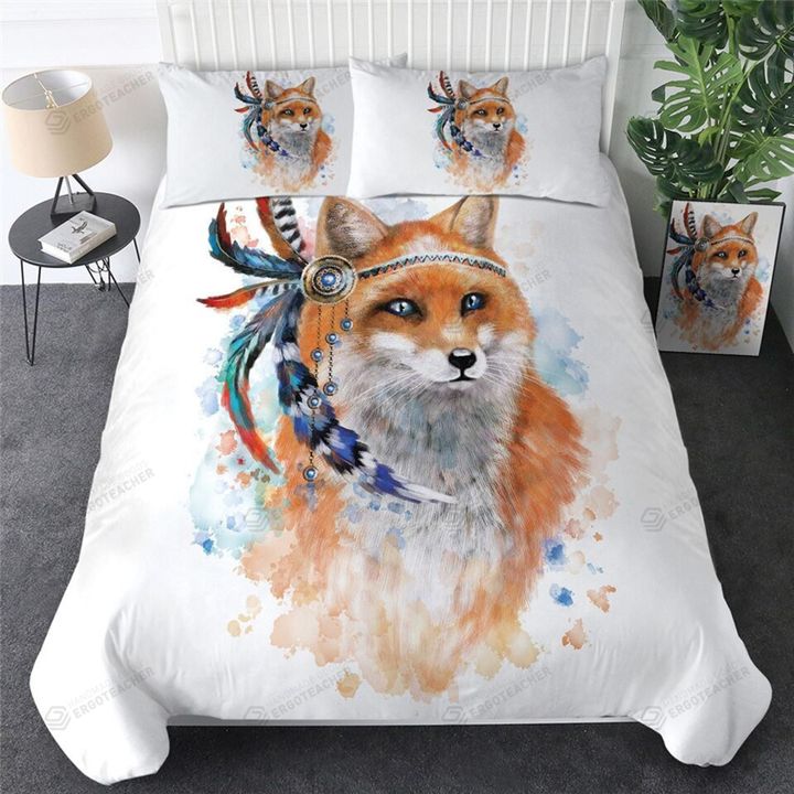Wild Tribal Fox Bed Sheets Duvet Cover Bedding Set