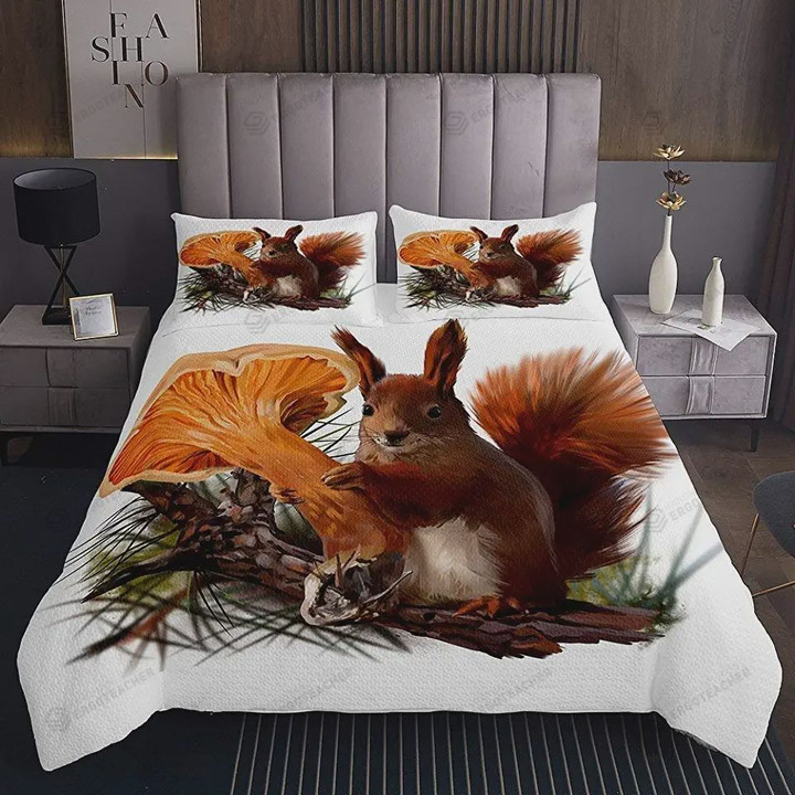 Squirrel And Mushroom Bed Sheets Duvet Cover Bedding Sets