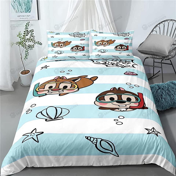 Cartoon Squirrels Under The Beach Bed Sheets Duvet Cover Bedding Sets