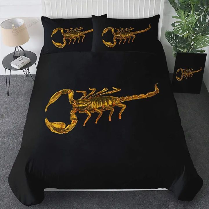 Gold Scorpion Black Bed Sheets Duvet Cover Bedding Sets
