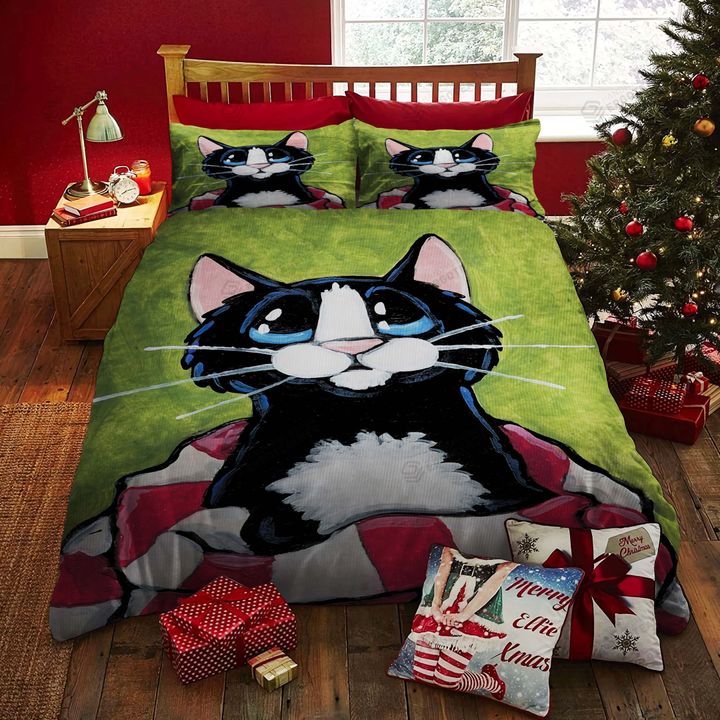 Black Cat Bed Sheets Spread Duvet Cover Bedding Set