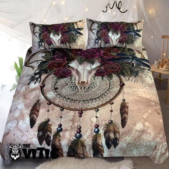 Skull Dreamcatcher Bed Sheets Spread Duvet Cover Bedding Set