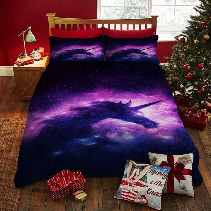 Purple Magic Unicorn Bed Sheets Duvet Cover Bedding Set Great Gifts For Birthday Christmas Thanksgiving