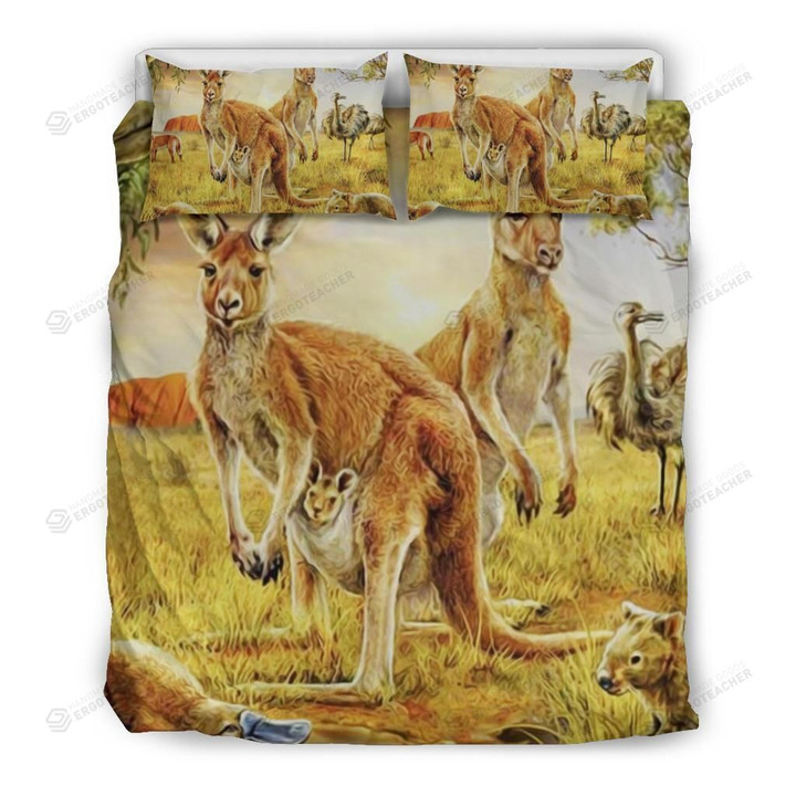 Australia Kangaroo Uluru Bed Sheets Duvet Cover Bedding Set Great Gifts For Birthday Christmas Thanksgiving