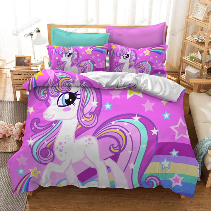 Pinky Pony Bed Sheets Duvet Cover Bedding Set Great Gifts For Birthday Christmas Thanksgiving