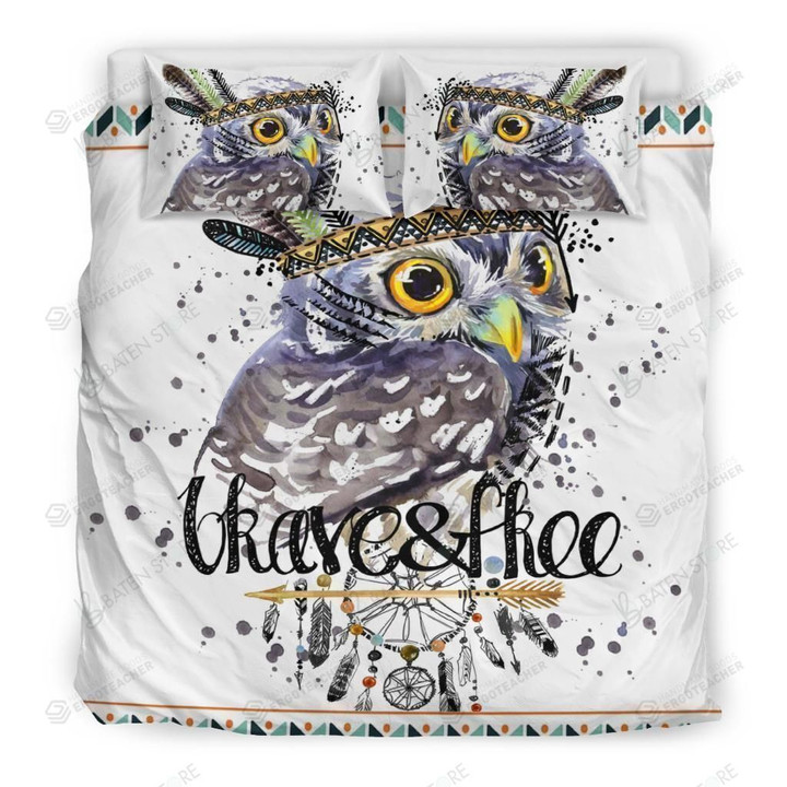 Brave And Free Owl Bed Sheets Spread Duvet Cover Bedding Set