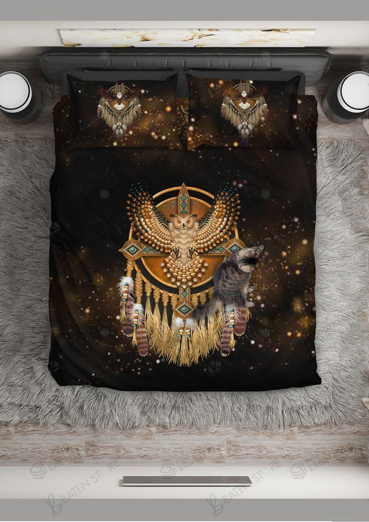Native American Owl Bed Sheets Spread Duvet Cover Bedding Set