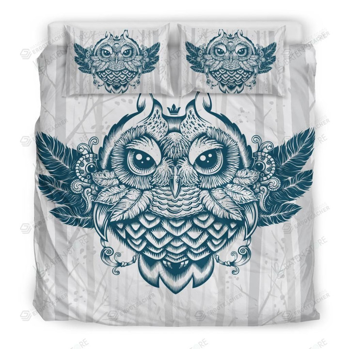 Chubby Owl A Night Life Bed Sheets Spread Duvet Cover Bedding Set