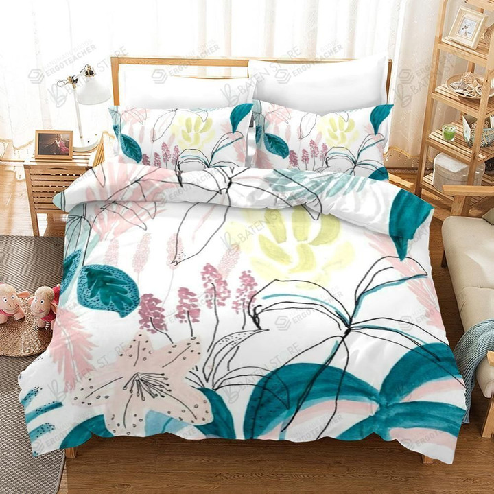 Lily Flowers Bed Sheets Duvet Cover Bedding Set Great Gifts For Birthday Christmas Thanksgiving