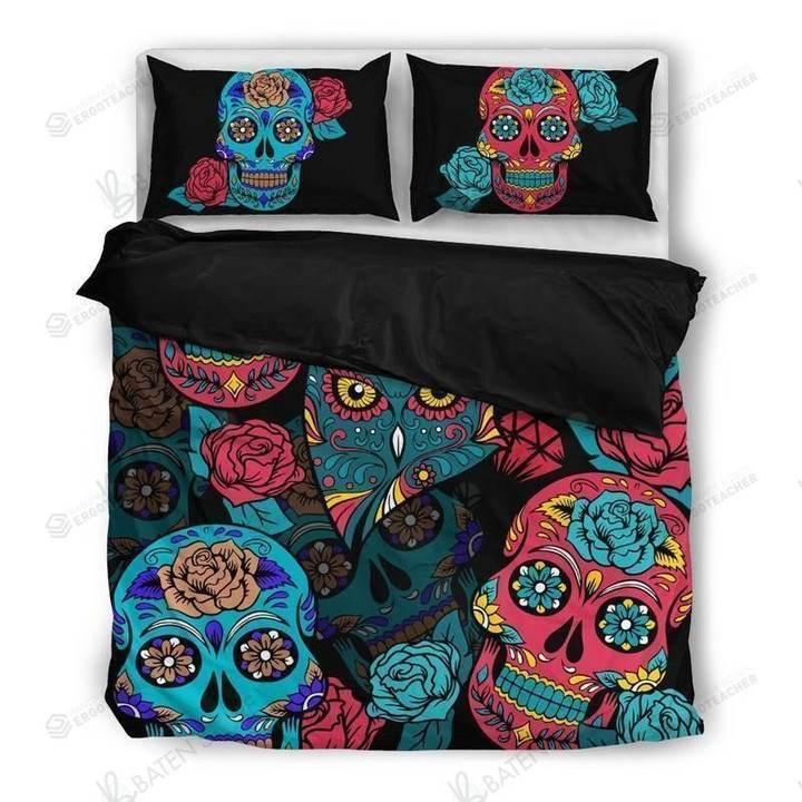 Skull Owl Bird Design Bed Sheets Spread Duvet Cover Bedding Set