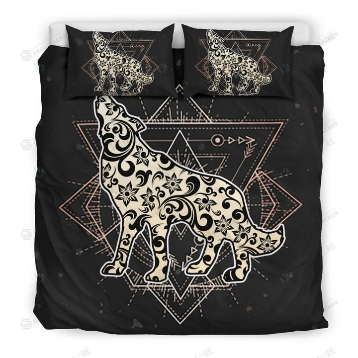 Paisley Howling Wolf Bed Sheets Spread Duvet Cover Bedding Set