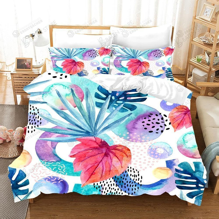 Colorful Leaves Bed Sheets Duvet Cover Bedding Set Great Gifts For Birthday Christmas Thanksgiving