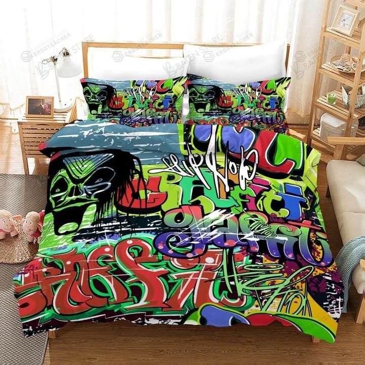 Super Cool Street Graffiti Bed Sheets Duvet Cover Bedding Set Great Gifts For Birthday Christmas Thanksgiving