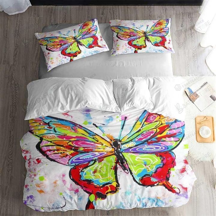 Painting Butterfly Bed Sheets Duvet Cover Bedding Set Great Gifts For Birthday Christmas Thanksgiving