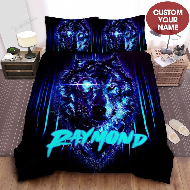 Personalized In The Eyes Of A Wolf Illustration Bed Sheets Spread  Duvet Cover Bedding Sets