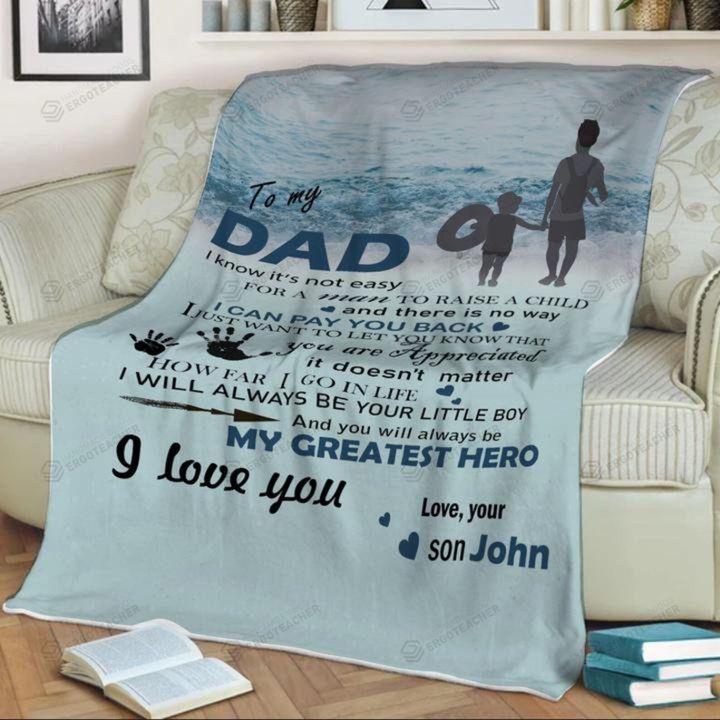 Personalized To For Dad I Will Always Be Your Little Boy From Son Blanket Great Customized Gifts For Birthday Christmas Thanksgiving Anniversary