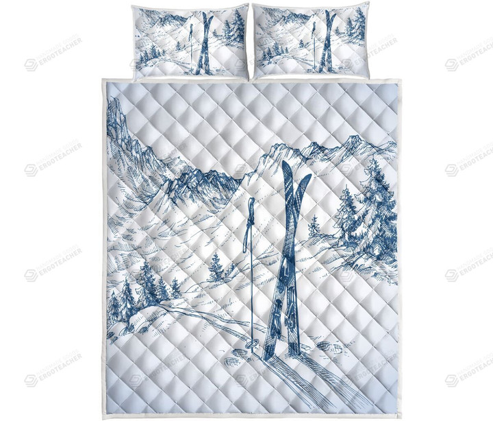 Skiing Quilt Bed Set