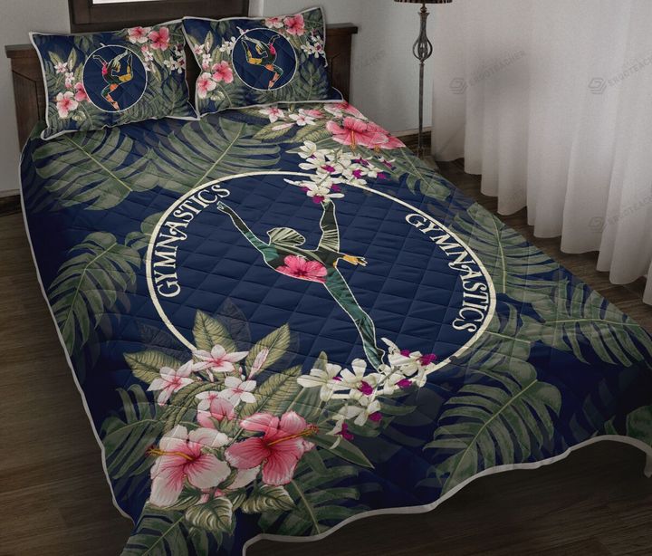Gymnastics Hibiscus Flower Quilt Bed Set