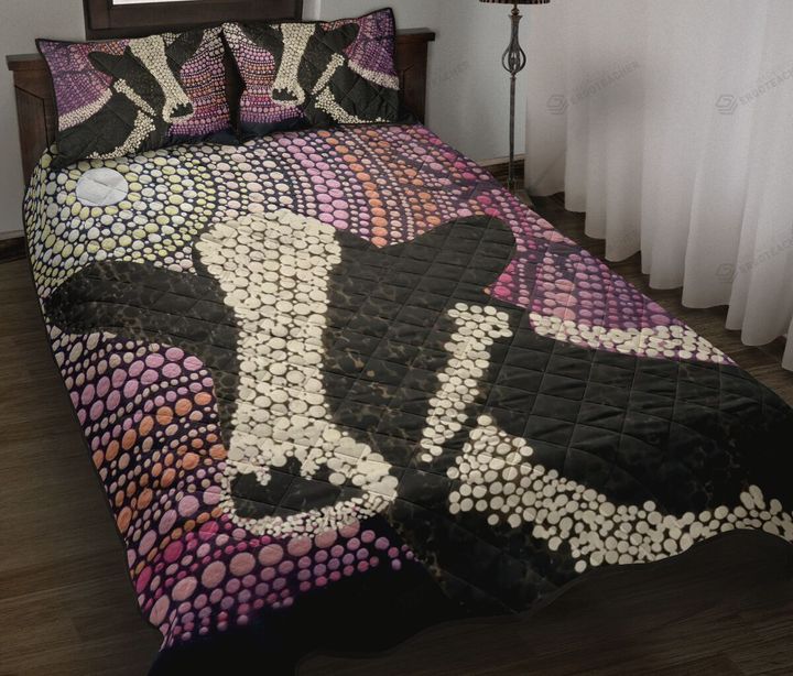 Cow Dot Art Quilt Bed Set