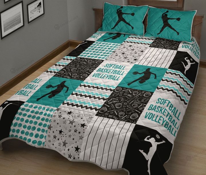 Softball Basketball Volleyball Quilt Bed Set