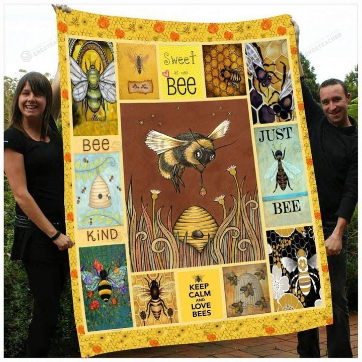 Sweet Bee Art Fleece Sherpa Blanket Great Customized Blanket Gifts For Birthday Christmas Thanksgiving Anniversary Perfect Gifts For Bee Lovers