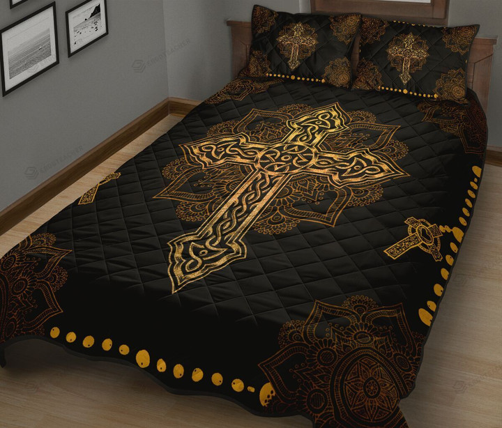 God Cross Mandala Quilt Bed Set