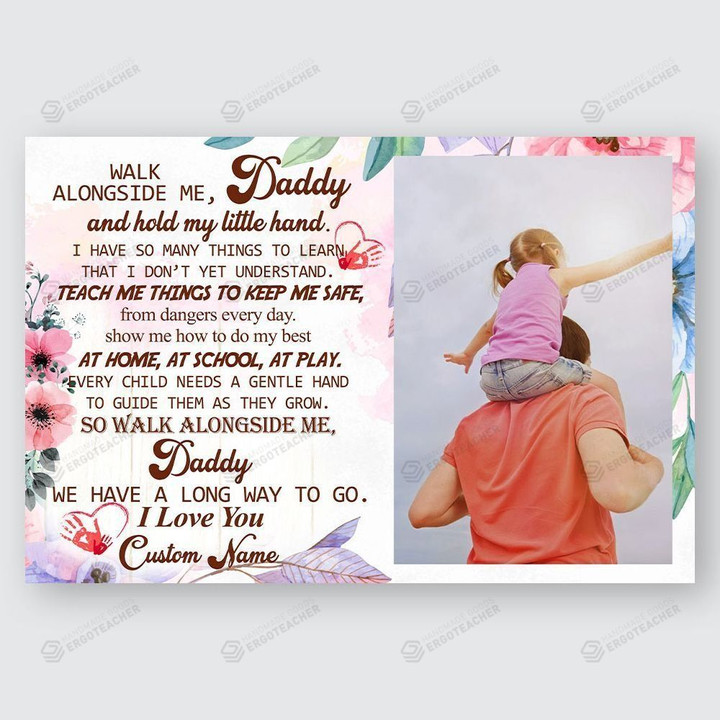 Personalized Family Daughter Walk Alongside Me And Hold My Little Hand Forever Love Dad Fleece Blanket Great Customized Blanket Gifts For Birthday Christmas Thanksgiving