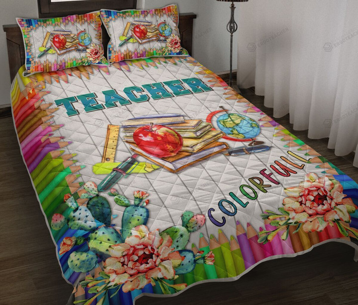 Teacher Colorful Quilt Bed Set