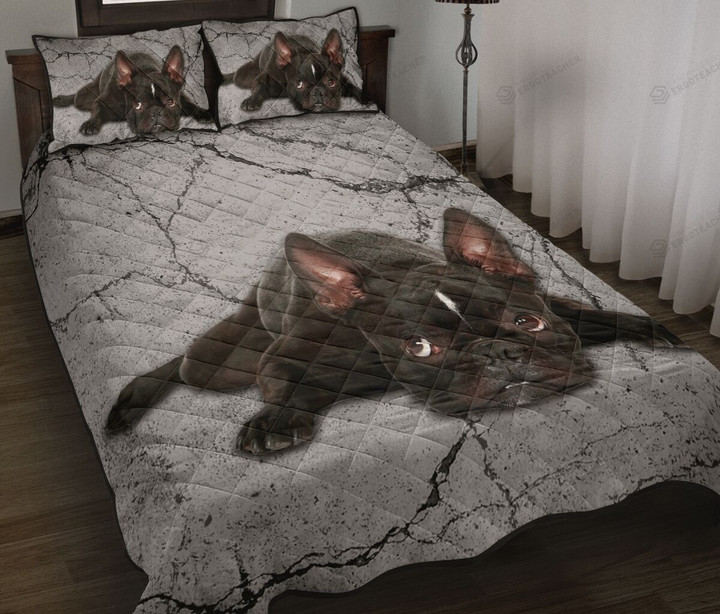 Pisces -Black Boston Terrier Lying Quilt Bed Sheets Spread Quilt Bedding Sets