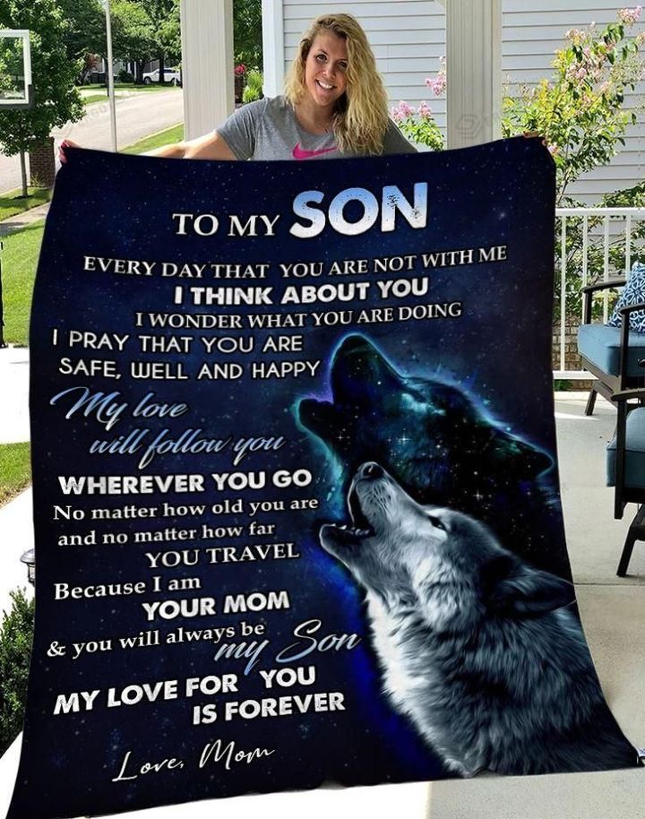 Personlaized To My Son Fleece Sherpa Blanket Great Customized Blanket Gift For Birthday Christmas Thanksgiving Anniversary