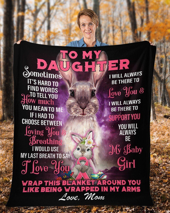 Personalized Bunny Mom To Daughter Fleece Blanket How Much You Mean To me Great Customized Blanket Gifts For Birthday Christmas Thanksgiving