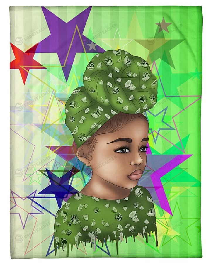 Afro Licious Girl - Afrocentric Afro Turban Girl Fleece, Sherpa Blanket Great Gifts For Birthday Christmas Thanksgiving Anniversary