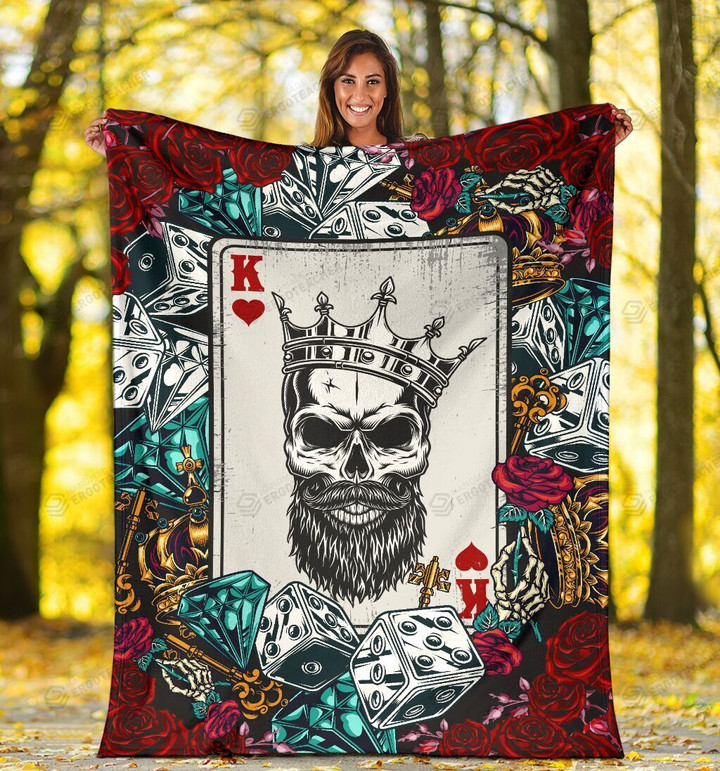 King Of Heart Sherpa Fleece Blanket Great Customized Blanket Gifts For Birthday Christmas Thanksgiving