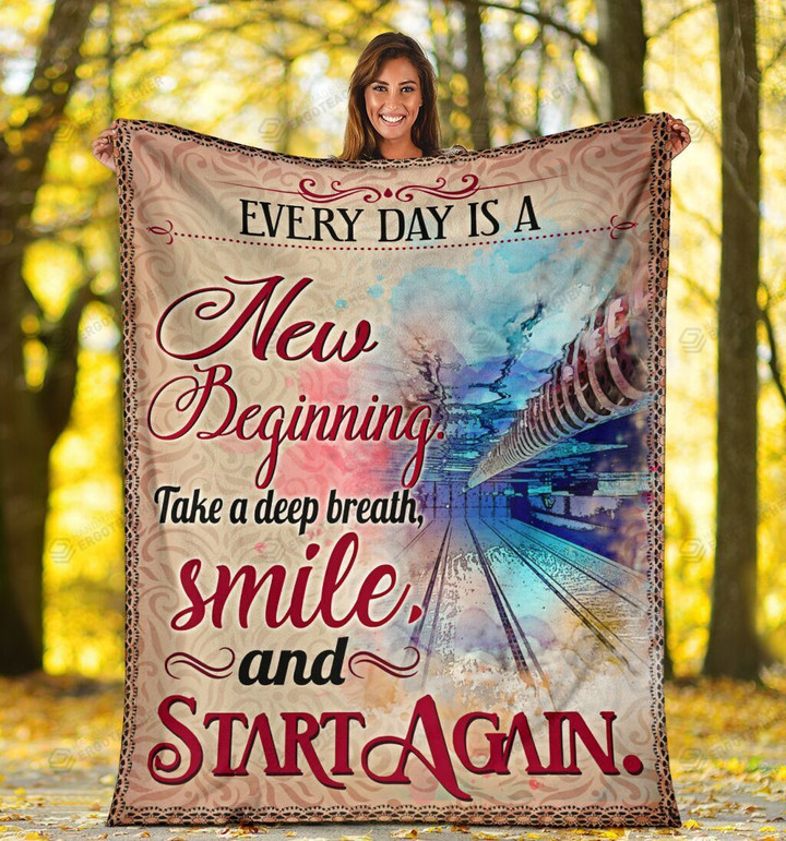 Everyday Is A New Beginning Swimming Pool Sherpa Fleece Blanket  Great Customized Blanket Gifts For Birthday Christmas Thanksgiving